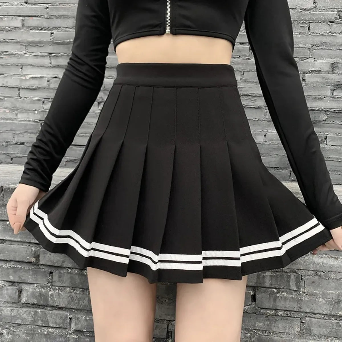 Harajuku Gothic Pleated Mini Skirt β Punk High Waist Patchwork Style