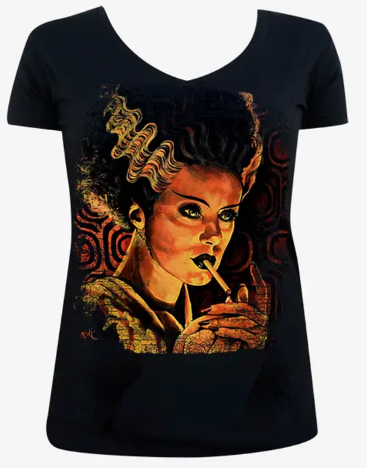 Monster Love V-Neck T-Shirt by Black Market Art